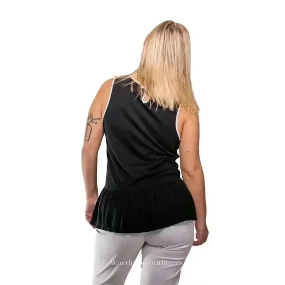 Kate Spade Black Ruffled Peplum Tank - S - Picture 4 of 11